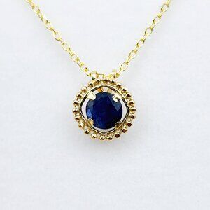 10K Yellow Gold Genuine Blue Sapphire 6x6mm (0.75ct) Pendant